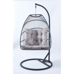 Vente en gros de balançoire d'intérieur en métal pour adulte balançoire ronde de patio <span class=keywords><strong>chaise</strong></span> œuf <span class=keywords><strong>suspendue</strong></span> pliable moderne rose <span class=keywords><strong>avec</strong></span> repose-pieds - Product Image 2