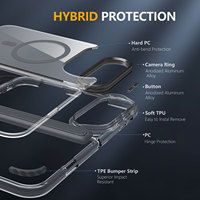 Coque de luxe 2026 pour iPhone 18 DUO avec protection antichoc TPE aux 4 coins, support métallique pour appareil photo, protection de charnière en TPU et étui magnétique