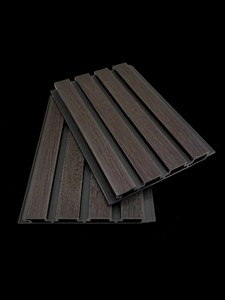 Revestimiento de Pared WPC Europeo Moderno, Paneles de Pared Encastrables, Resistentes al Agua, Decorativos para Exteriores, Color Negro - Product Image 5