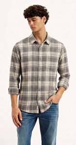Men Oxford Check Cotton Shirt Slim Fit Casual Formal Long Sleeve Export Quality Wholesale Apparel - Product Image 4