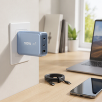 Chargeur mural 70W 100W 140W, prise EU, 3 ports (2C1A), charge rapide GaN, certifié PD 3.0, CE, multi-appareils, maison, bureau, pour iPhone