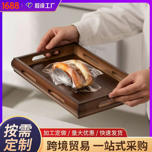 Solid wood walnut square <b>tray</b>, Japanese style, suitable for home use, <b>tea</b> <b>tray</b>, snack <b>tray</b>, commercial use, coffee <b>tray</b>, teacup - Product Image 5