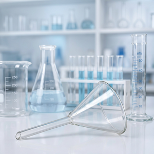 Entonnoir de laboratoire en verre borosilicate de 60 mm à tige longue ou courte, entonnoir à huile pliable en silicone transparent, garantie de 3 ans - Product Image 2
