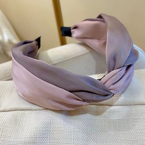 <span class=keywords><strong>Bandeau</strong></span> pour femme en tissu à large bord asymétrique bicolore de style coréen, fait main, pour fête, multifonctionnel, design français tendance - Product Image 1