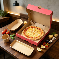 SP5222 Fournisseur de premier plan, faible MOQ, boîtes à pizza en kraft anti-graisse, logo personnalisé, qualité alimentaire, recyclées, pour la livraison à emporter