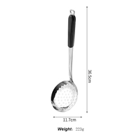 Ensemble de six ustensiles de cuisine très vendus : spatule, cuillère, ustensiles de cuisine, spatule à manche, cuillère, ustensiles de cuisine électriques en bois, acier inoxydable noir