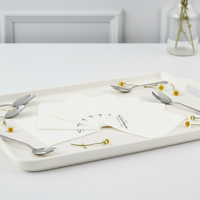 Serviettes en papier Airlaid blanches écologiques absorbantes à 4 plis personnalisées en sachet pour café, bar, restaurant, hôtel