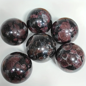 Penjualan laris bola <span class=keywords><strong>Garnet</strong></span> merah bola kristal alami penyembuhan Astrophyllite bola untuk dekorasi - Product Image 5