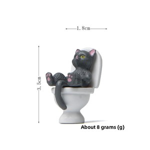 سلسلة مجسمات القطط الراتنجية العابرة للحدود بوضعيات الجلوس/الاستلقاء، مجسمات سيارة ثلاثية الأبعاد مضحكة للزينة - Product Image 2