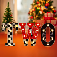 Lumières LED en forme de lettres, style voiture de course, pour fête d'anniversaire de 2 ans, alimentées par piles, décoration festive