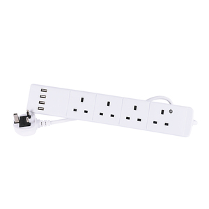4 Ac Outlets 4 Usb Ports Extension Cord <strong>UK</strong> <strong>Socket</strong> 3 Pin British Plug Extension Board Switch and <strong>Socket</strong> - Product Image 5