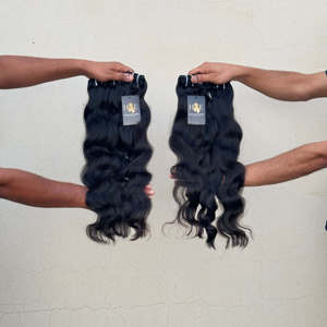 Lots de Cheveux Ondulés Indiens de Temple, Cheveux Bruts Non Traités, Fournisseurs de Cheveux Humains Vierges Indiens de Temple, Extensions de Cheveux Naturels - Product Image 1