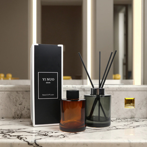 Tùy chỉnh 200ml ánh sáng màu đen sang trọng thủy tinh khuếch tán Chai khuếch tán hương thơm với chai thủy tinh sang trọng tùy chỉnh - Product Image 1