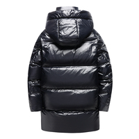 Veste d'hiver personnalisée pour hommes taille plus courte à capuche bulle bouffant finition brillante fermeture à glissière imperméable logo personnalisé velours