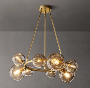 Lampadario Moderno Nordico a Bolle, Bellissimo Lampadario da Interno per Sala da Pranzo e <span class=keywords><strong>Soggiorno</strong></span>, Lampada a Sospensione Rotonda in Vetro di Design Moderno - Product Image 5