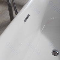 Baignoire acrylique autoportante de style rétro Gurgle baignoire intérieure de trempage prend en charge l'apparence de tailles de couleurs personnalisées
