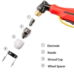 P80 mulut pipa Plasma pemotongan elektroda Plasma dapat dikonsumsi cocok untuk obor Plasma P-80