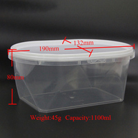 Boîte ronde en plastique transparent de qualité alimentaire 1,1 L/37 oz, emballage pour fromage, pot à yaourt