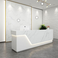Wiselink bureau blanc brillant utilisé pour la réception de la clinique de médecin comptoir de réception à lumière Led