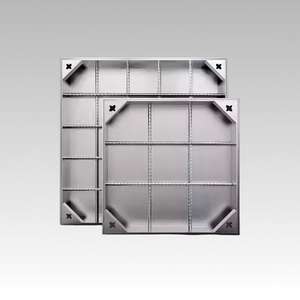 Tapa de alcantarilla cuadrada personalizada de acero inoxidable 201 (empotrada) + placa base galvanizada - Product Image 1
