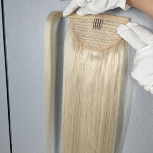 โรงงานดราก้อนบิวตี้ ผมแท้ 100% เรมี่ แฮร์ 10-30 นิ้ว ผมมนุษย์บริสุทธิ์ สีบลอนด์ หางม้าแบบผูกเชือก ต่อผม ผู้จำหน่าย - Product Image 2