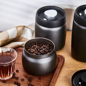 Barattolo <span class=keywords><strong>per</strong></span> la conservazione del caffè <span class=keywords><strong>sottovuoto</strong></span> con meccanismo di chiusura a pressione, contenitore <span class=keywords><strong>per</strong></span> chicchi di caffè in acciaio inossidabile 304 - Product Image 4