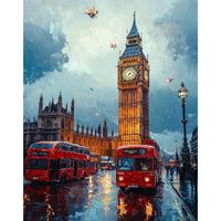 CHENISTORY Peinture par numéros DIY, paysage urbain nocturne, art mural moderne, coloriage par numéros pour adultes, cadeau DIY