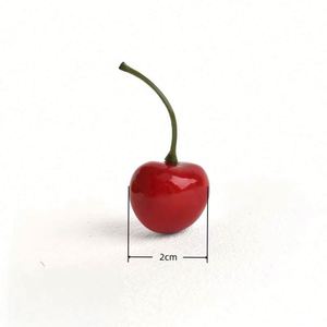Vente en gros de cerises artificielles miniatures en mousse de 2 cm, cerises rouges réalistes, fruits décoratifs pour l'ornementation - Product Image 5