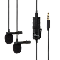Micrófono de Condensador Omnidireccional BY-M1 con Cable para Auriculares, para Teléfono Inteligente y DSLR, con Cancelación de Ruido, Material Metálico