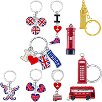 Londres Souvenir métal étanche drapeau britannique Big Ben Double Decker Bus jouet cabine téléphonique lumière porte-clés cadeau