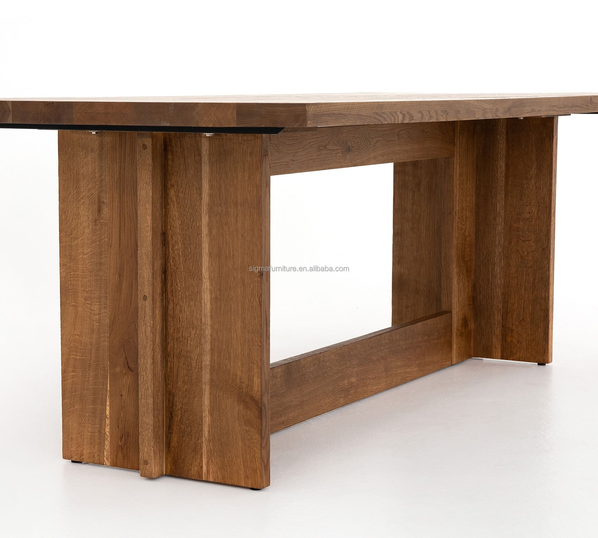 Best quality rustic style farmhouse wood dining table new design courtyard coffee table