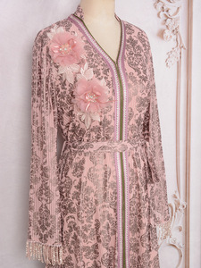 <span class=keywords><strong>Abito</strong></span> da festa lungo <span class=keywords><strong>rosa</strong></span> del medio oriente all'ingrosso Boutique 2025 nuova moda <span class=keywords><strong>abito</strong></span> da donna in <span class=keywords><strong>oro</strong></span> caldo a manica lunga elegante Abaya Muslim - Product Image 3