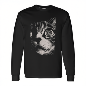 Camiseta de Manga Larga con Diseño de Gato, Estilo Vintage Retro Hip Hop Y2k, Moda Urbana Atrevida - Product Image 2