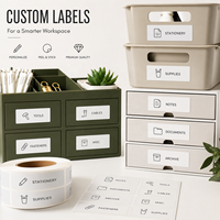 Etiquetas Personalizadas para Organización de Archivos de Oficina, Etiquetas Autoadhesivas Impermeables para Carpetas y Archivadores