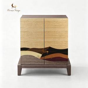 Meuble console de salon en bois massif de noyer, design moderne artisanal, avec résine époxy, pour villa, style rivière et océan - Product Image 3
