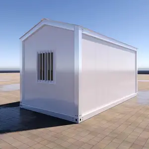 Rumah kontainer rakitan cepat atap puncak prefabrikasi rumah kecil modular seluler 20ft harga rendah kustom dapat dilepas