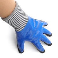 Gants de sécurité HPPE résistants aux coupures de niveau 5, gants de travail industriels antidérapants résistants à l'huile avec double revêtement en nitrile