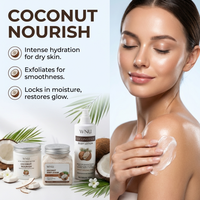 Crème corporelle hydratante WNU OEM à l'huile de coco et à l'huile essentielle de Centella, blanchissante, non irritante, parfum longue durée, lotion exfoliante