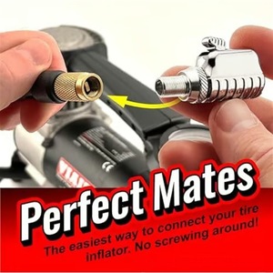 Quick Connect Tire Chuck Yellow Gold Fast <b>Inflate</b> For Compact <b>Car</b> Motorcycle - Product Image 1
