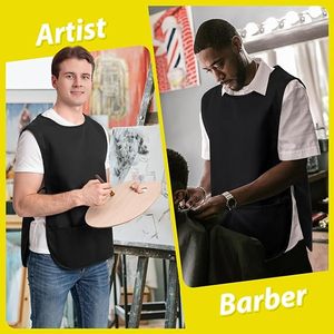 Delantales de Trabajo Impermeables de Poliéster con Logotipo Personalizado de Alta Calidad, Delantales de Salón y Barbería con Bolsillos - Product Image 4