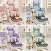 Station de pédicure de salon de beauté haut de gamme avec tabouret pour technicien, couleur et logo personnalisés