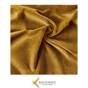Tissu en velours tricoté de haute qualité, couleur jaune, 240 g/m², 80 % coton, 20 % polyester, 180 cm, vente en gros - Product Image 1