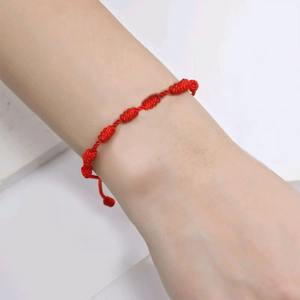 Pareja turco diablo ojos cuentas pulseras hechas a mano macramé suerte <span class=keywords><strong>7</strong></span> <span class=keywords><strong>nudos</strong></span> Rojo Negro cordón cuerda anudada <span class=keywords><strong>pulsera</strong></span> - Product Image 4