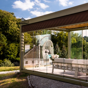 Bioclimatic 3x3m toit persienne en aluminium motorisé LED Nature <span class=keywords><strong>bois</strong></span> extérieur pavillon PVC enduit de poudre carports facilement assemblé - Product Image 4