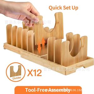 Wooden Extendable Kitchen Countertop Dish <b>Rack</b> With Drainer Multi Function Storage Organizer For Pans Lids <b>Plates</b> - Product Image 2
