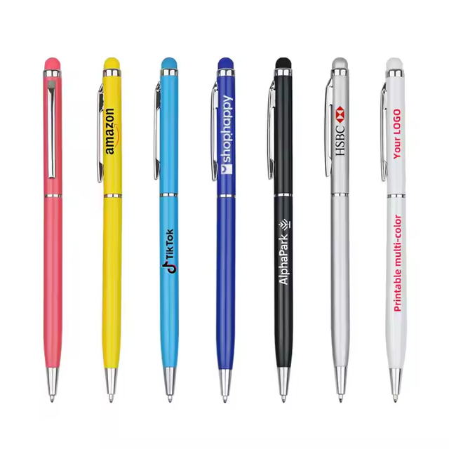 Customizable Two-in-One Multifunctional Metal Ballpoint Pen Laser-Engraved Logo and Colorful Body