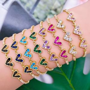 Уникальный Женский браслет-цепочка с сердечками и бриллиантами - Product Image 5