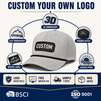 Op maat gemaakte laser-gesneden geperforeerde baseballcap, ademend, geventileerd, katoenen touw, 6 panelen, verstelbaar, unisex, groothandel, OEM, lage minimale bestelhoeveelheid