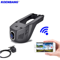 Caméra de tableau de bord de voiture à double objectif avant et arrière Wifi GPS Caméra de voiture 2K 1440P 1080P Enregistreur de conduite Vidéo DVR Boîte noire de voiture