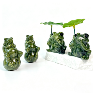 Figuras Decorativas de Animales Talladas en Jade Verde Natural al por Mayor: Rana, Elefante, Hipopótamo, para Decoración <span class=keywords><strong>y</strong></span> Regalos - Product Image 1
